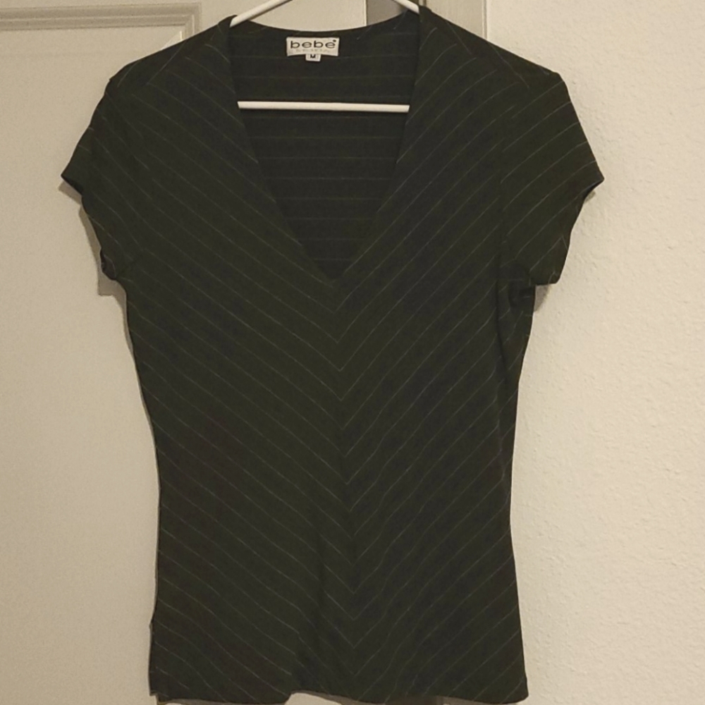 Bebe pinstripe top